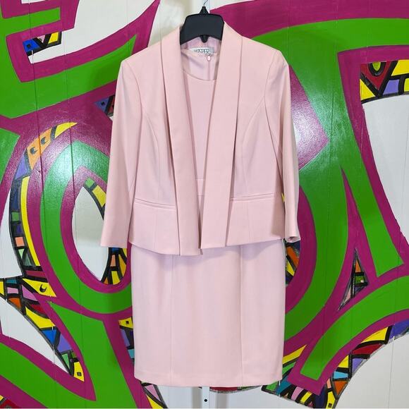 Kasper Dresses & Skirts - Kasper, Pale Pink 2 Piece Dress and Jacket Set. Size 4 Petite. New condition!